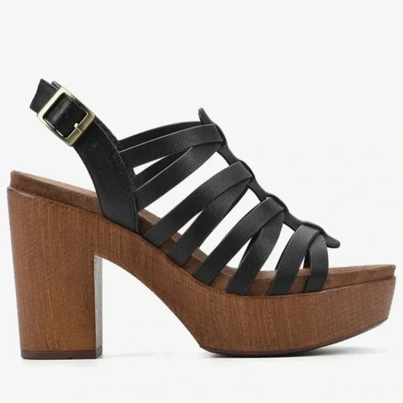 NWT WHITE MOUNTAIN Women's Black Alliance Cage Platform Clog High Heels 9.5 M - Picture 5 of 10